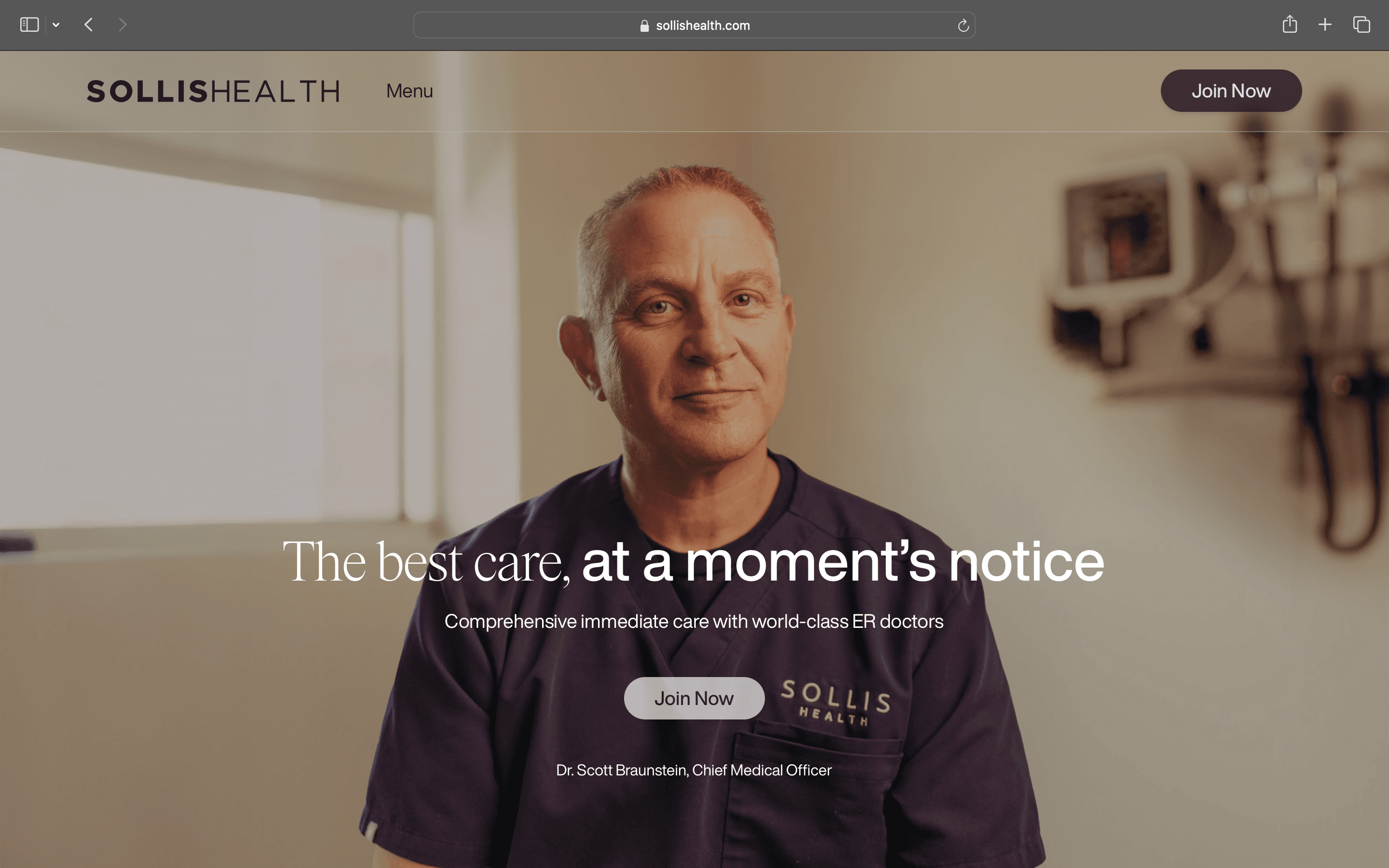 Sollis Health platform on a laptop