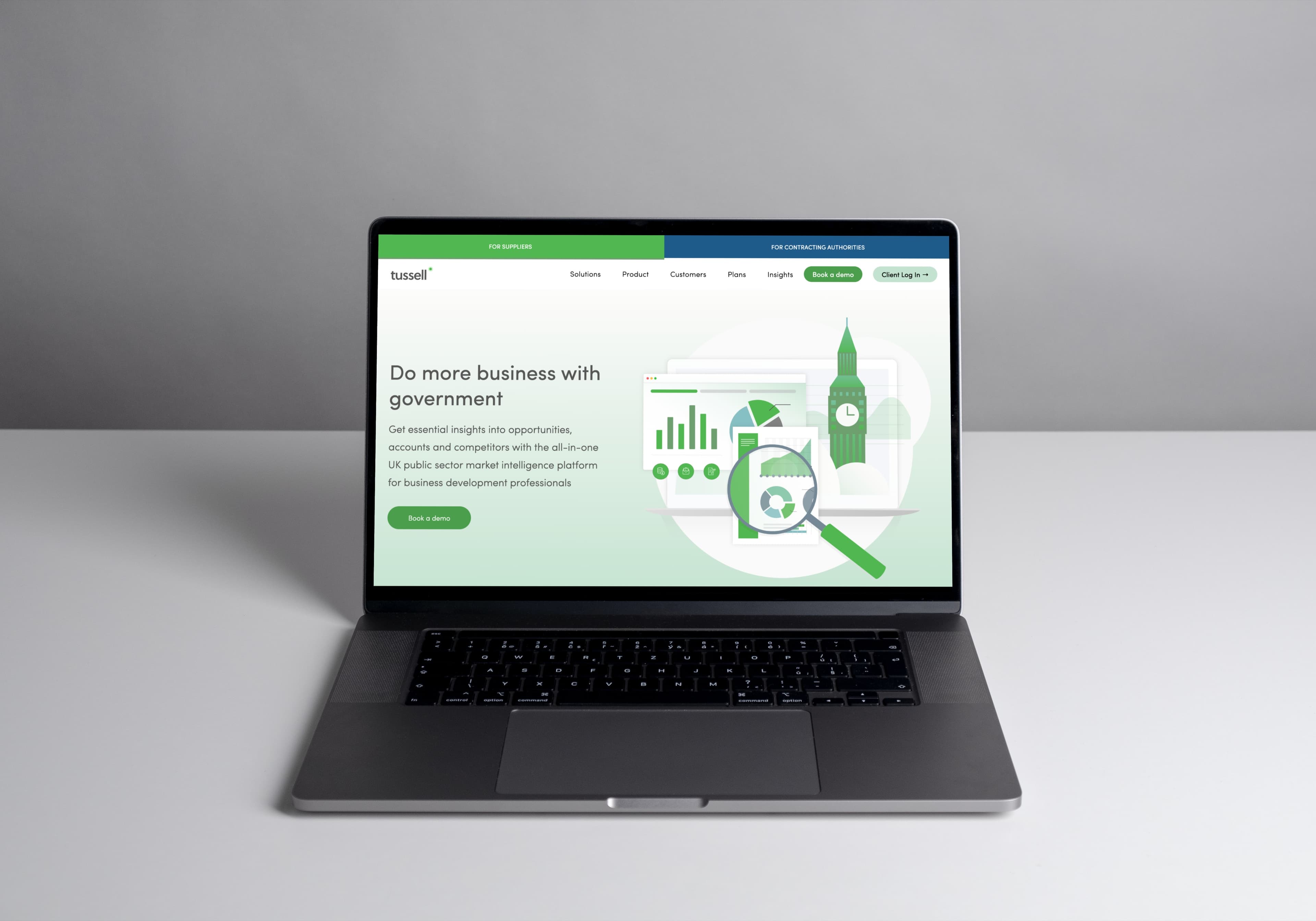 Tussell platform on a laptop